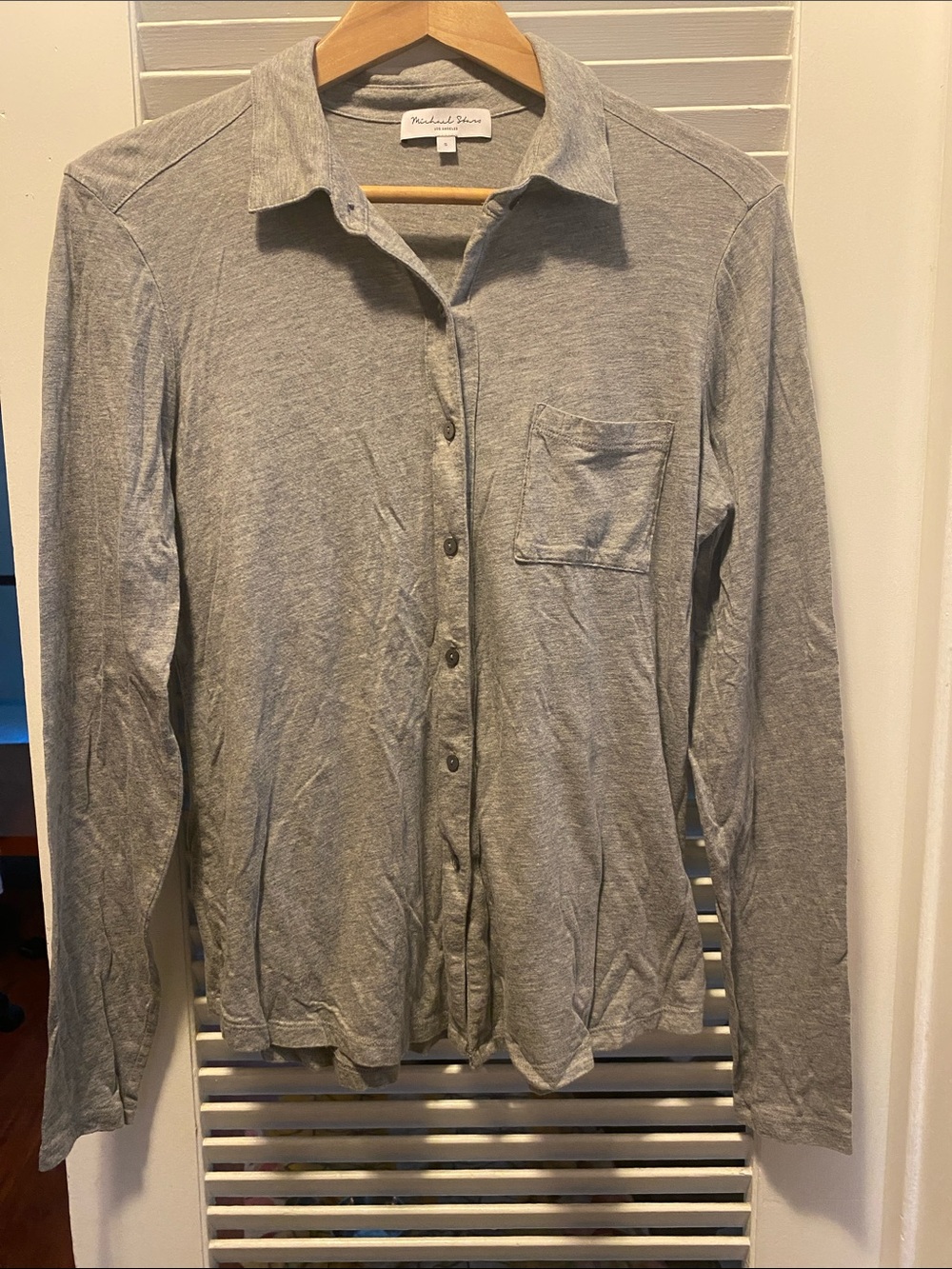 Michael Stars Light Grey Long-Sleeve Button-Down Shirt